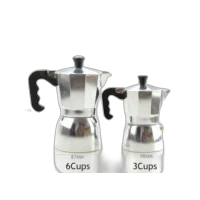 Cafetera Moka de Aluminio con Tapa Amarilla