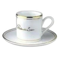 Taza Porcelana Borde Dorado