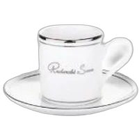 Taza Porcelana Borde Plateado