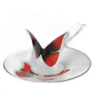Taza con Mariposa Roja