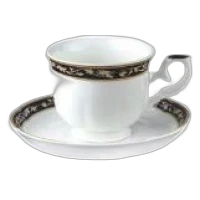 Taza Porcelana Arabesco Negro